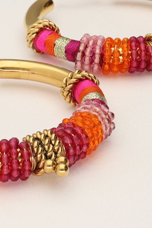 Art roze bali oorringen