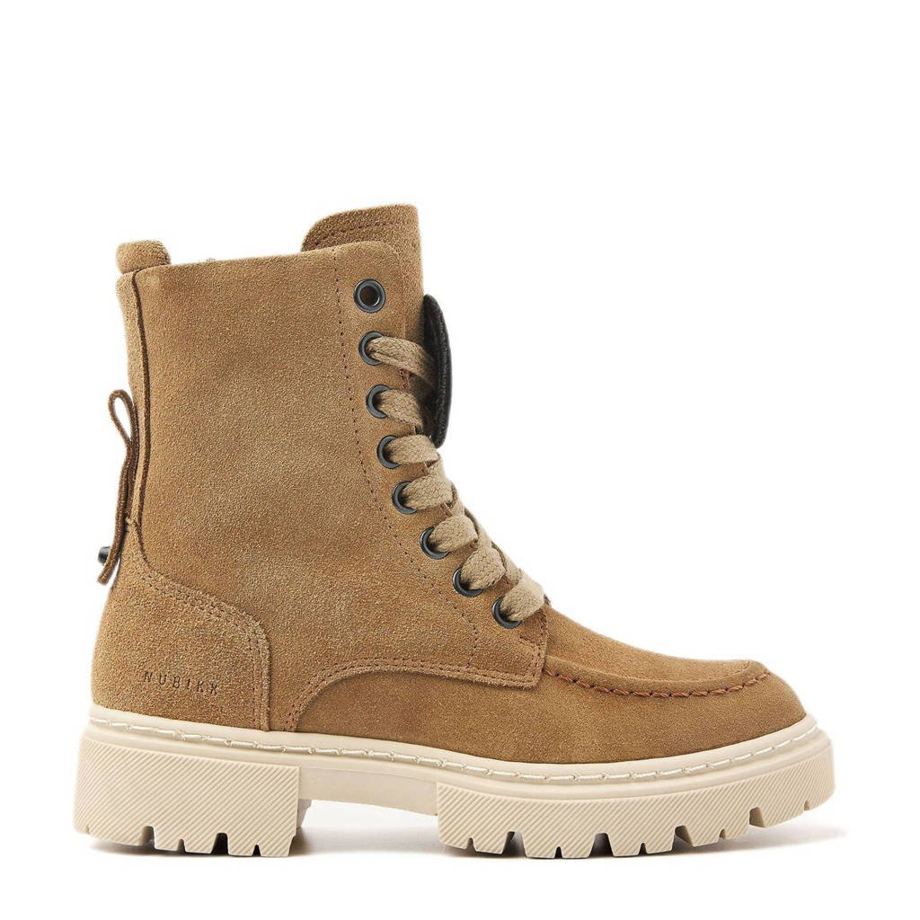 Nubikk Fae Bobbi Fur Jrgevoerde suède veterboots camel