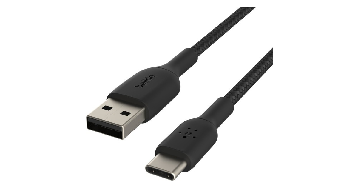 BelkinBOOSTCHARGE gevlochten USB-C/ USB-A kabel  (Zwart, 15 cm)