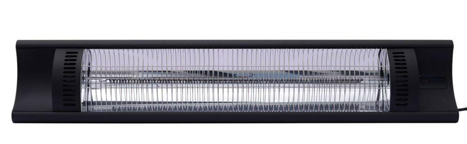 HENDI Heizstrahler, Bola, Infrarot, mit Fernsteuerung, heizt bis zu 32 m², Wandmontage, Infrarotstrahler, Standheizstrahler, Terrassenheizer, 230V/2500W, 912x185x(H)174mm, Aluminium, Schwarz