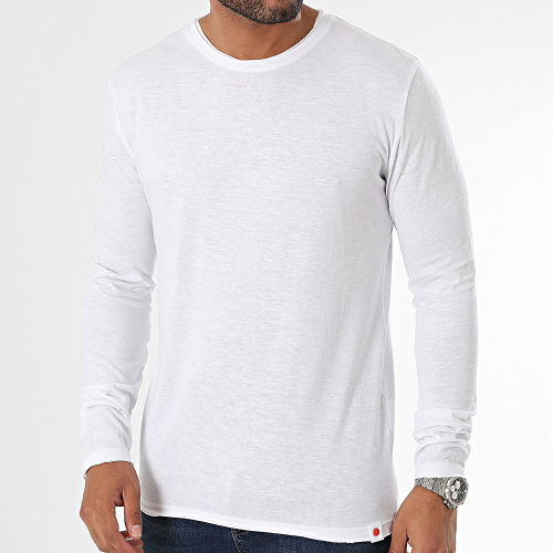 Tee Shirt Manches Longues Blanc Chiné