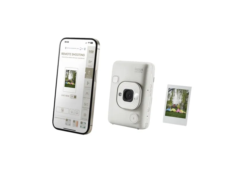 Fujifilm Instax Mini LiPlay - Digitalkamera - kompakt med hurtigfotoprinter - Bluetooth - diset hvid