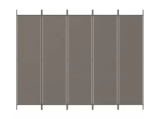 Cloison de séparation 5 panneaux Anthracite 250x200 cm Tissu