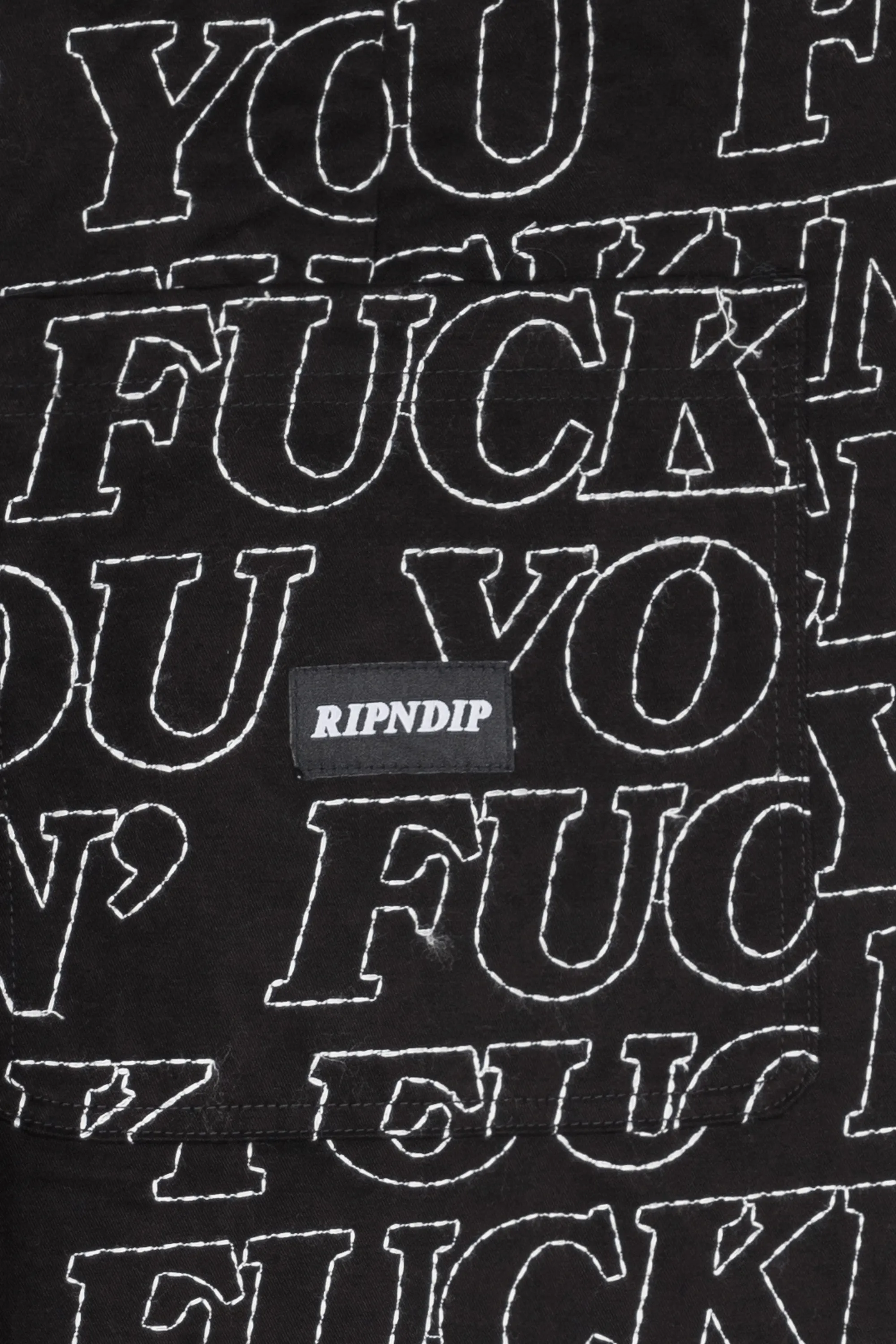 RIPNDIP Pantalon Fuckin Fuck Quilted Wide Leg Pants Noir