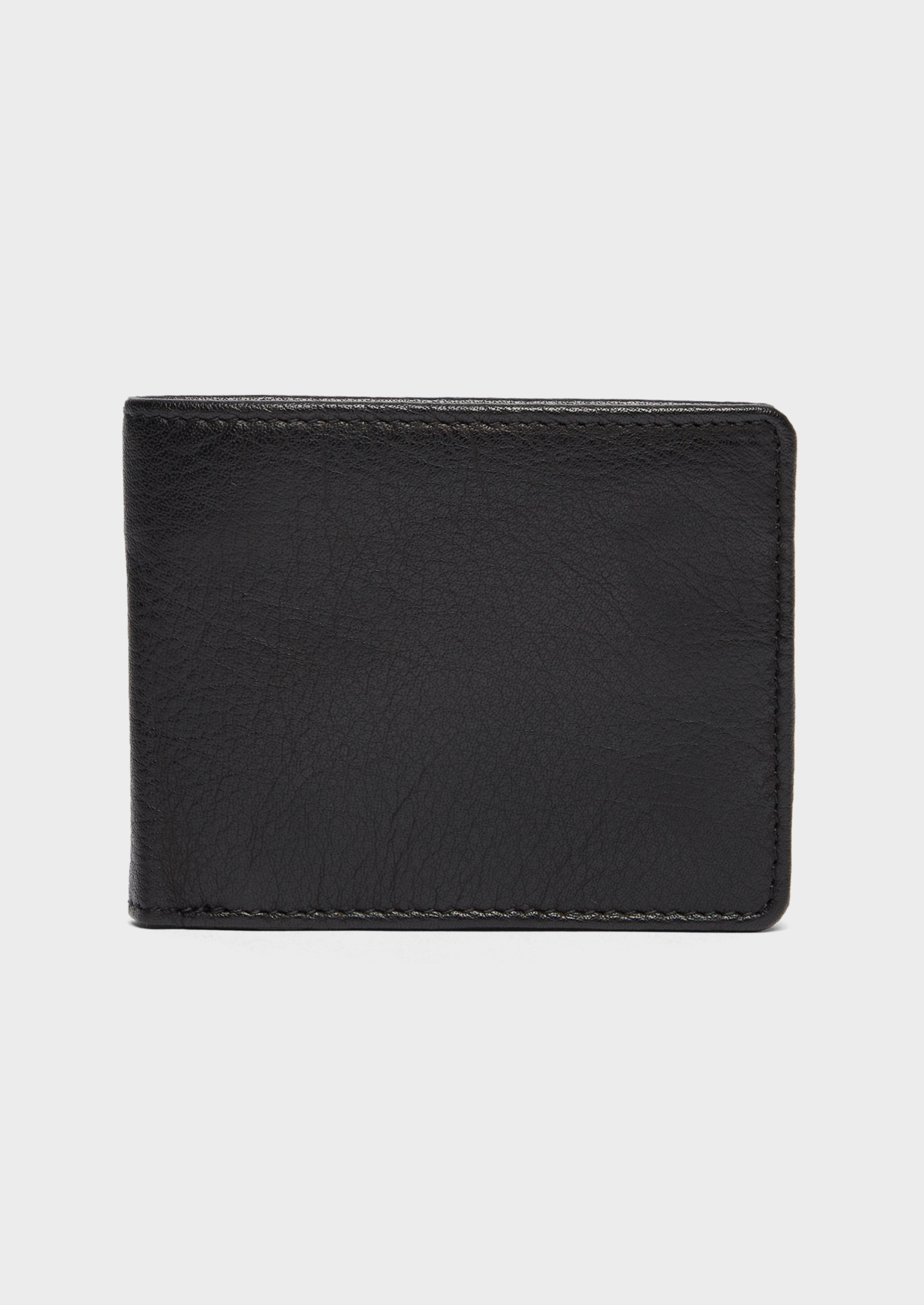 Portefeuille italien en cuir grainé noir