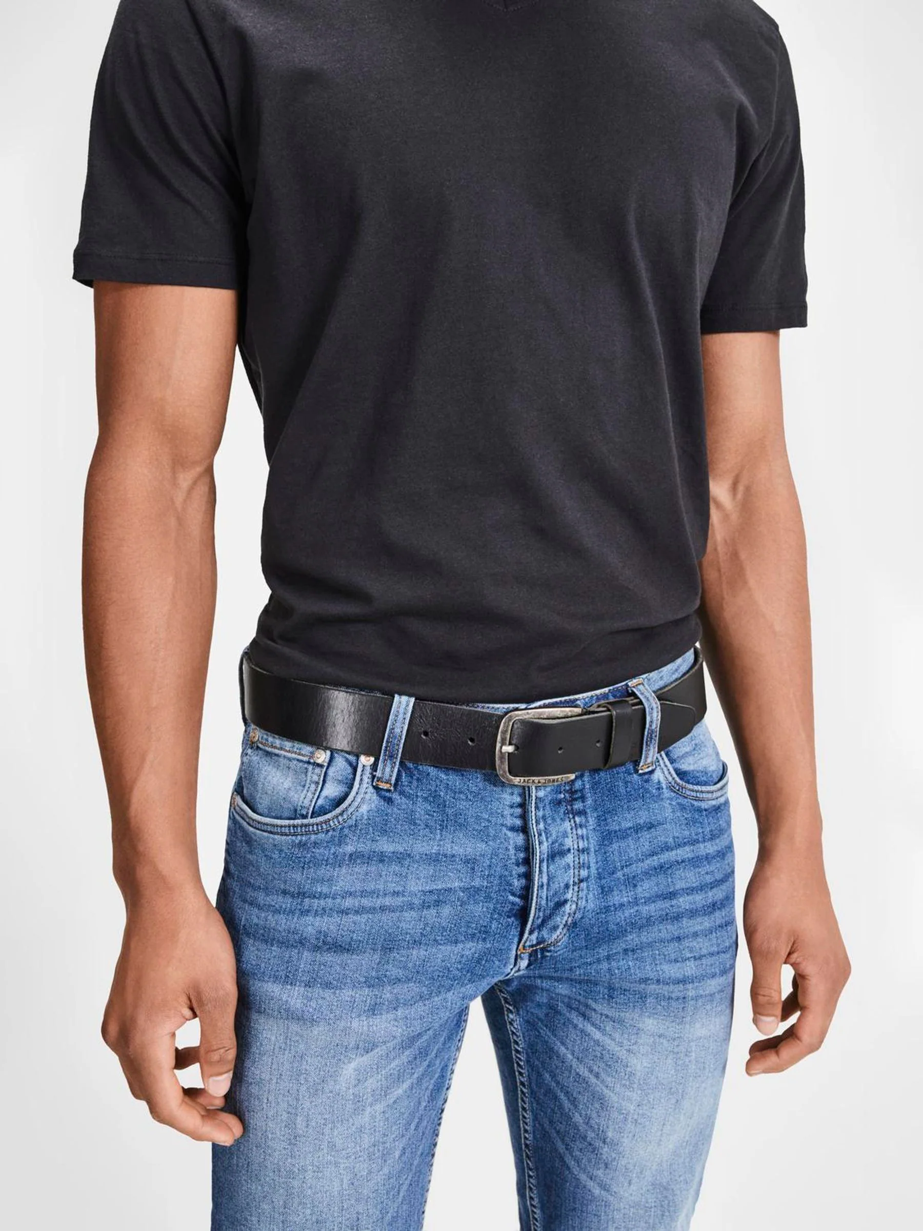 Zwart - JACK & JONES Leather Belt