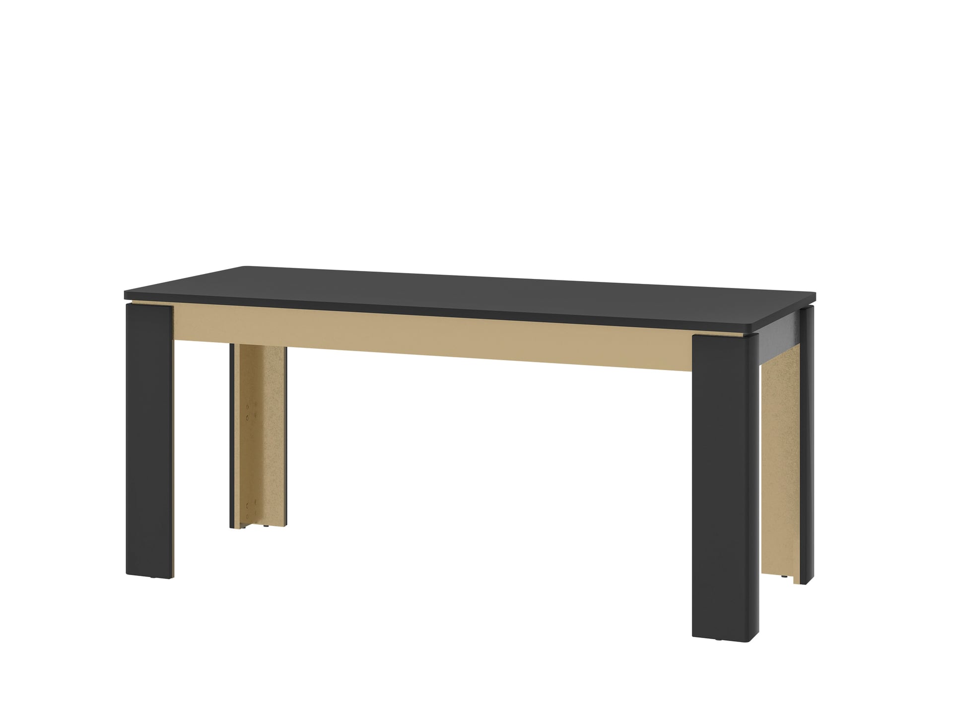Esstisch NORICA 160-200x75,6 cm schwarz matt