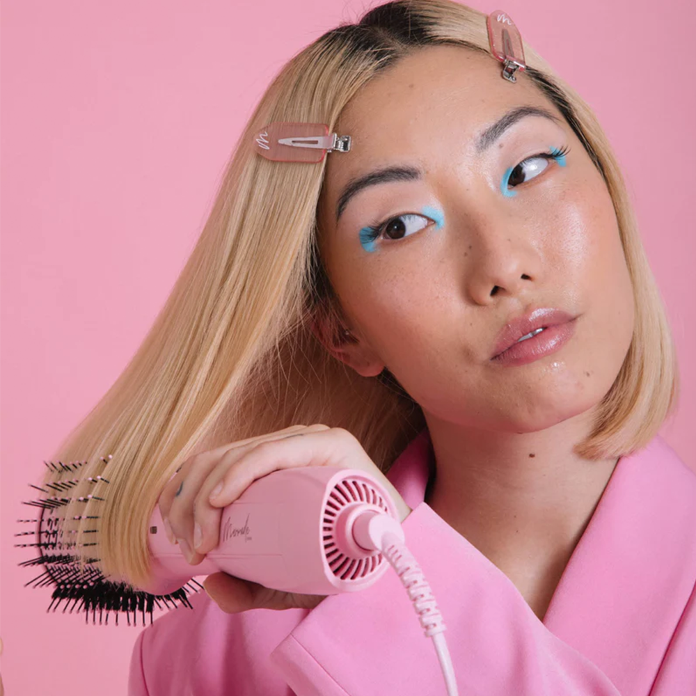 Blow Dry Brush Ionen Föhnbürste zum Trocknen und Stylen - Pink