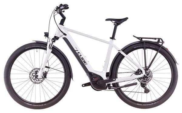 VTC Électrique Cube Touring Hybrid One 500 Shimano Cues 9V 500 Wh 700 mm Blanc Cotton Gris 2025