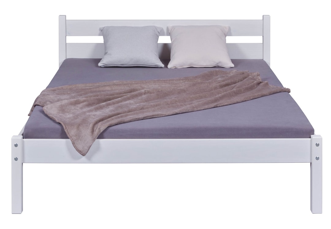 Bett Florentin 140 x 190 cm Kiefer massiv weiß lackiert