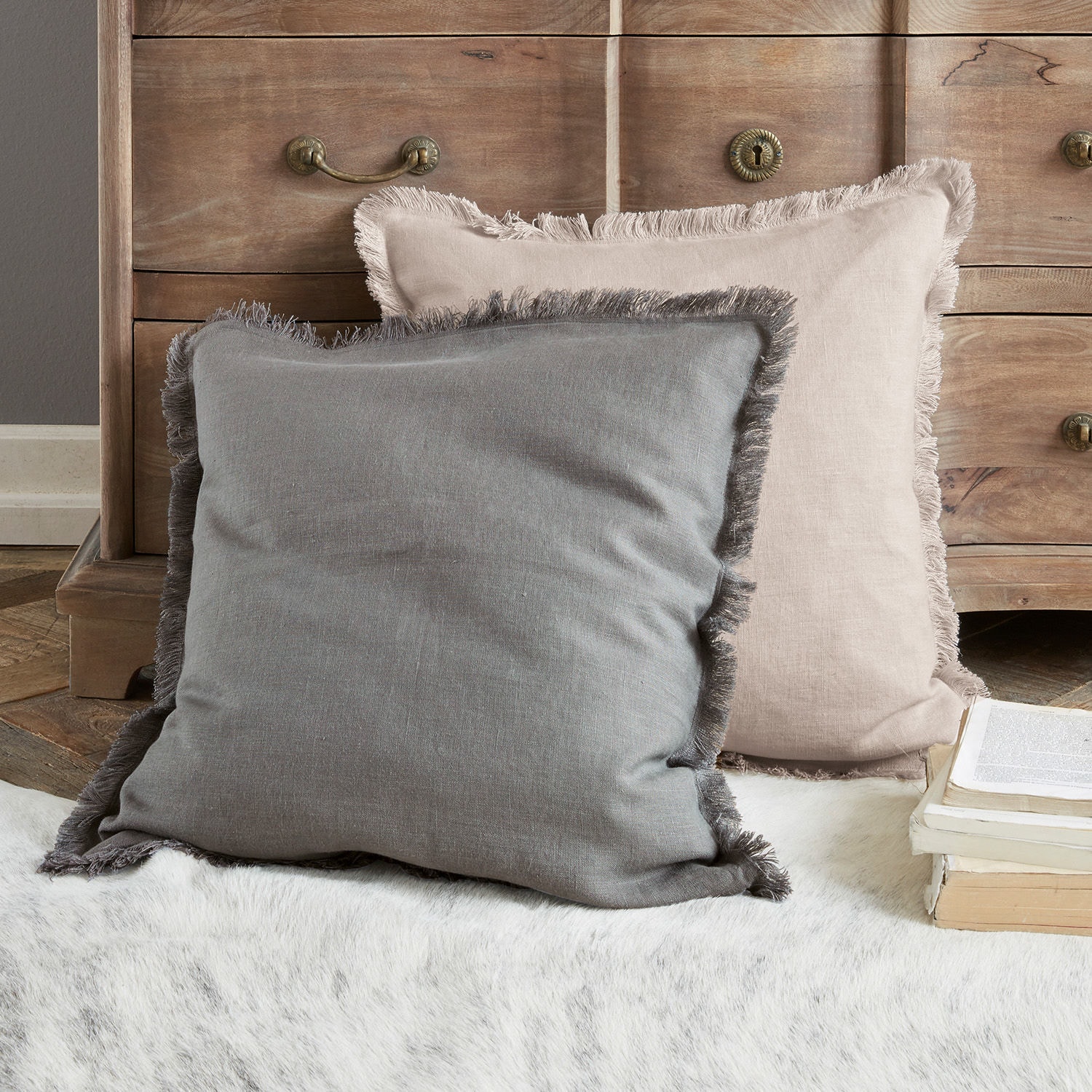 Kissenhülle 2er Set Quebo grau/beige
