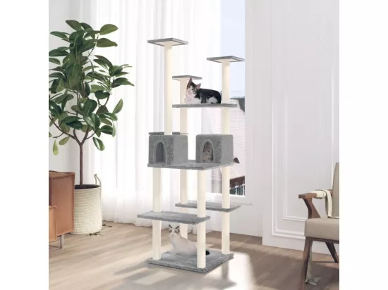 Arbre à chat avec griffoirs en sisal Gris clair 167 cm