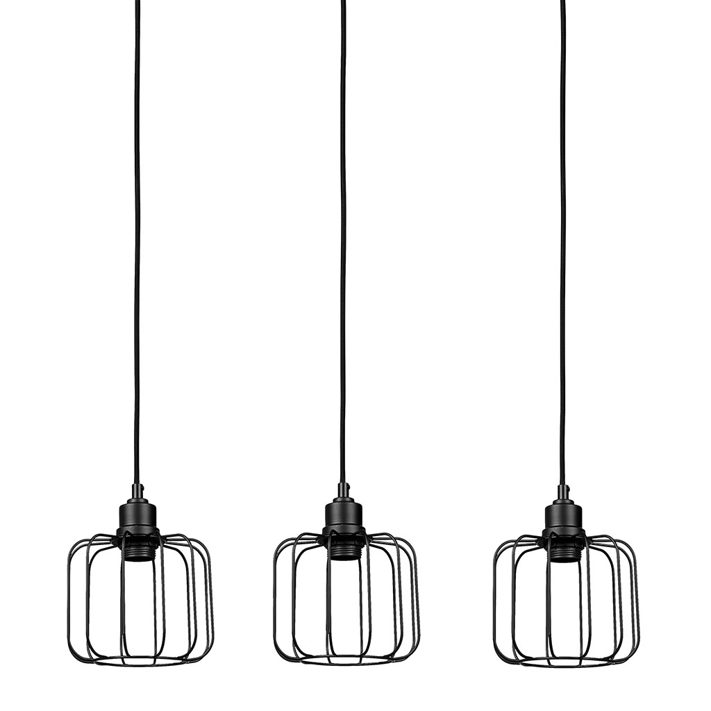 Suspension ARCHI 3 abat-jours métal noir 67x104cm