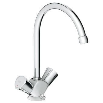 Grohe Costa-L 1-gats keukenkraan lage druk m. hoge uitloop m. kettingoog chroom