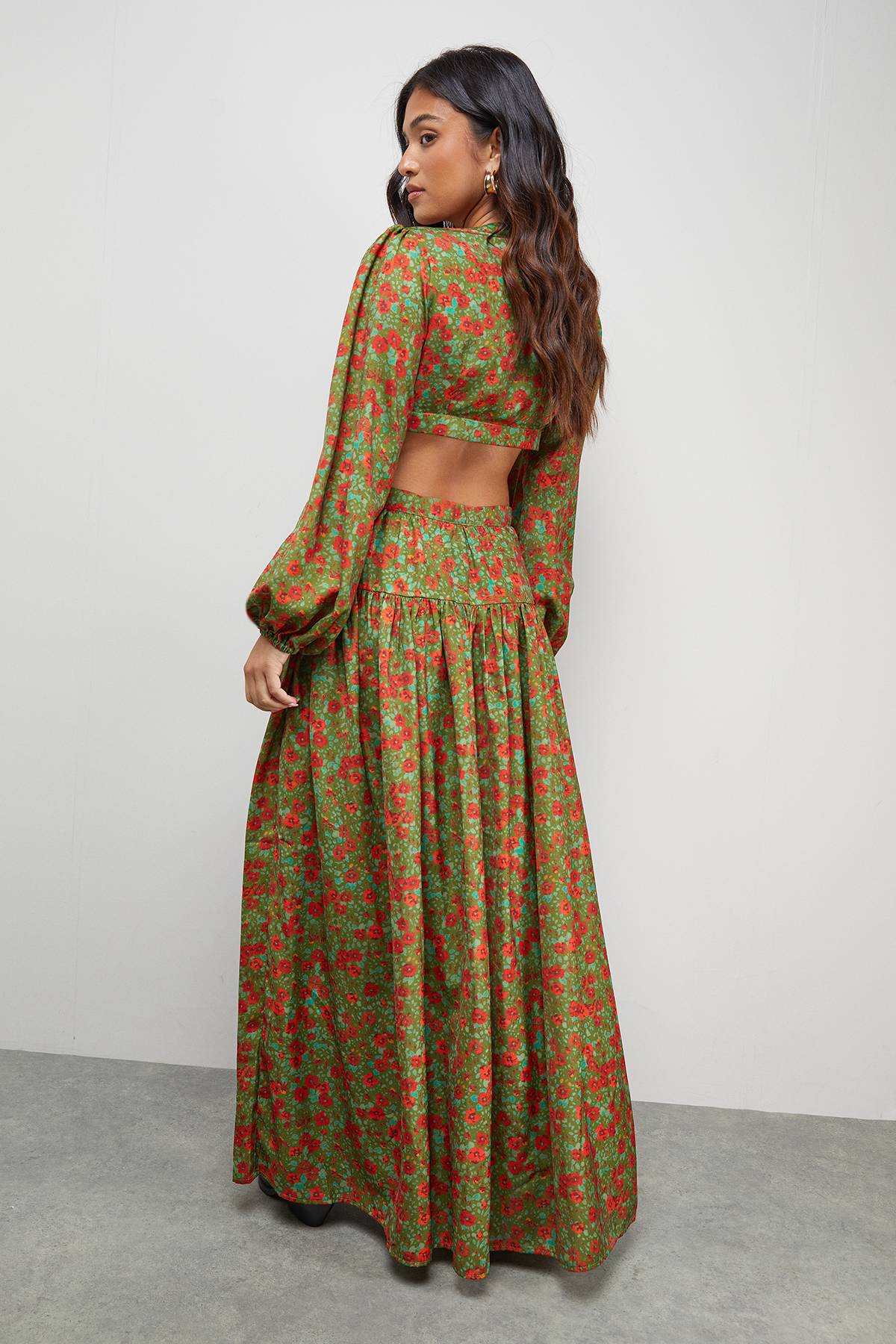 Warehouse Robe Maxi Satinée Dos Ouvert Premium Petite