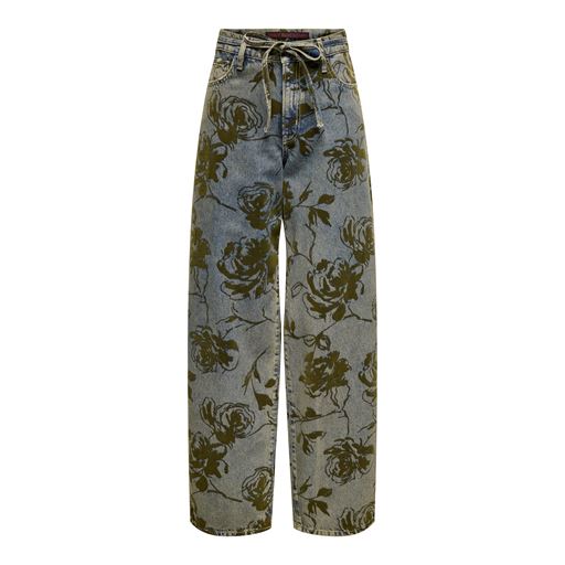 ONLY Gianna Floral Jeans, Medium Blue Denim, W31/L32