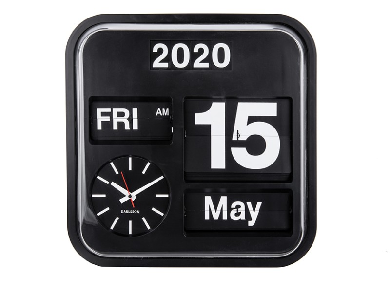 Wall Clock Big Flip KA4200 Black