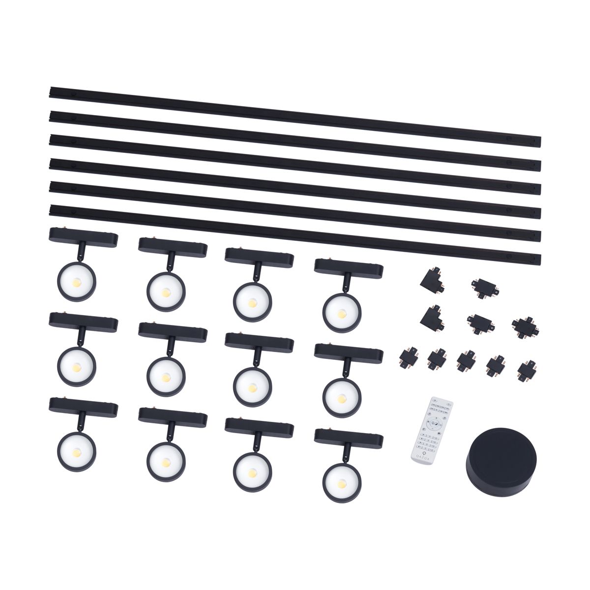 Modern railsysteem met 12 spots zwart 1-fase - Magnetic Lance