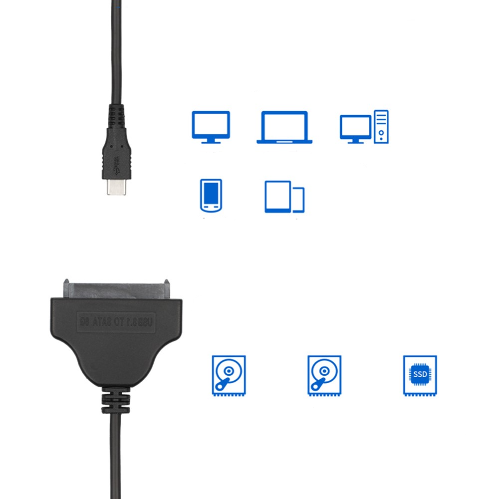 USB C SATA 22pin SSD / HDD Festplatten Adapter Kabel 6GB/s (2.5