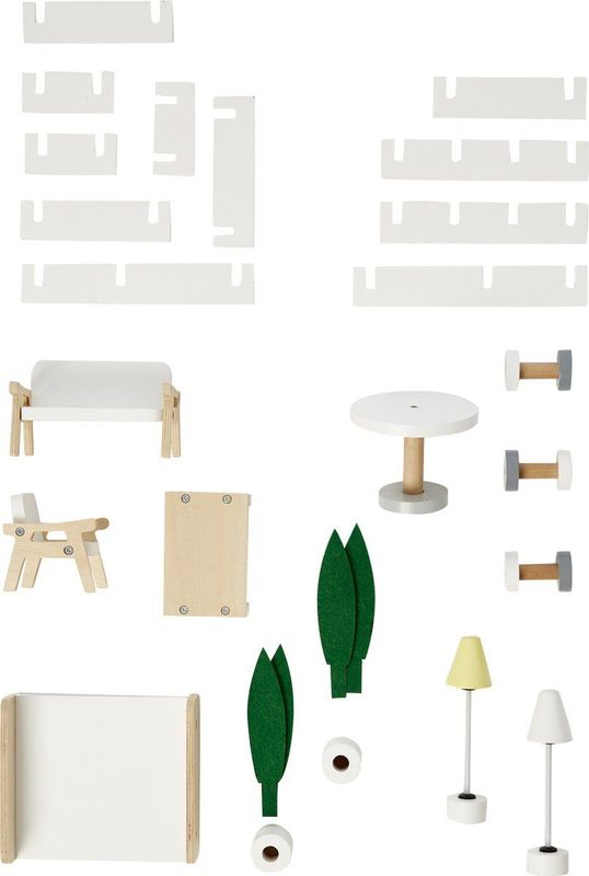 Poppenhuis - 3 Verdiepingen - Hout - Inclusief Accessoires