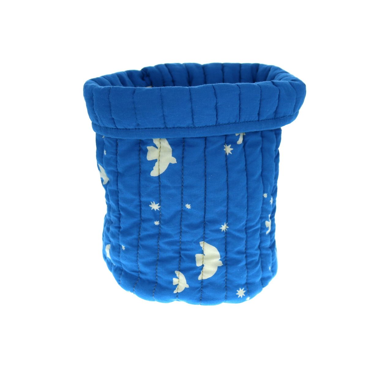 Panier de rangement matelassé oiseaux bleu - Mer Egée Jolie saison