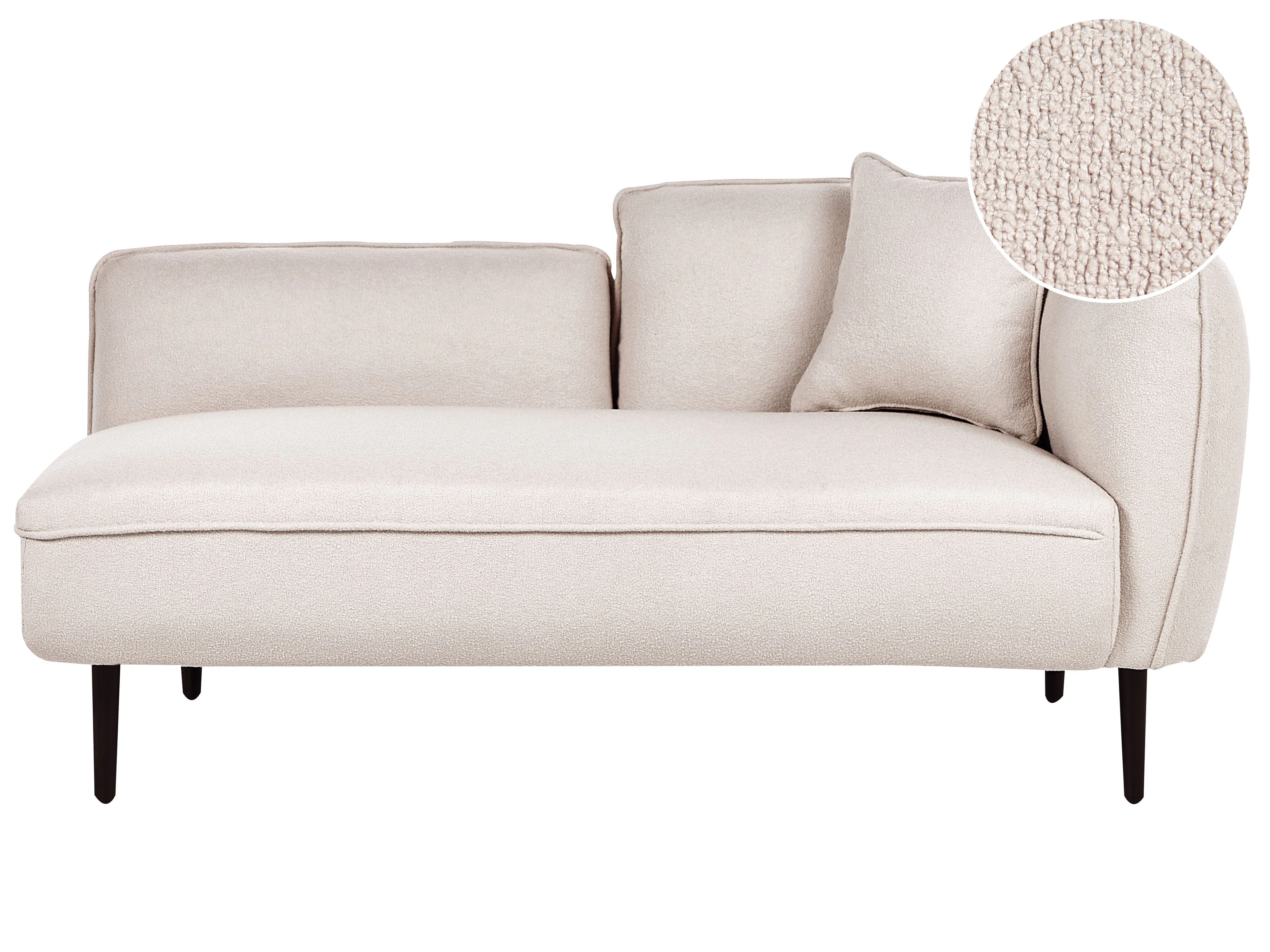Rechtszijdige chaise longue CHEVANNES Bouclé Lichtbeige