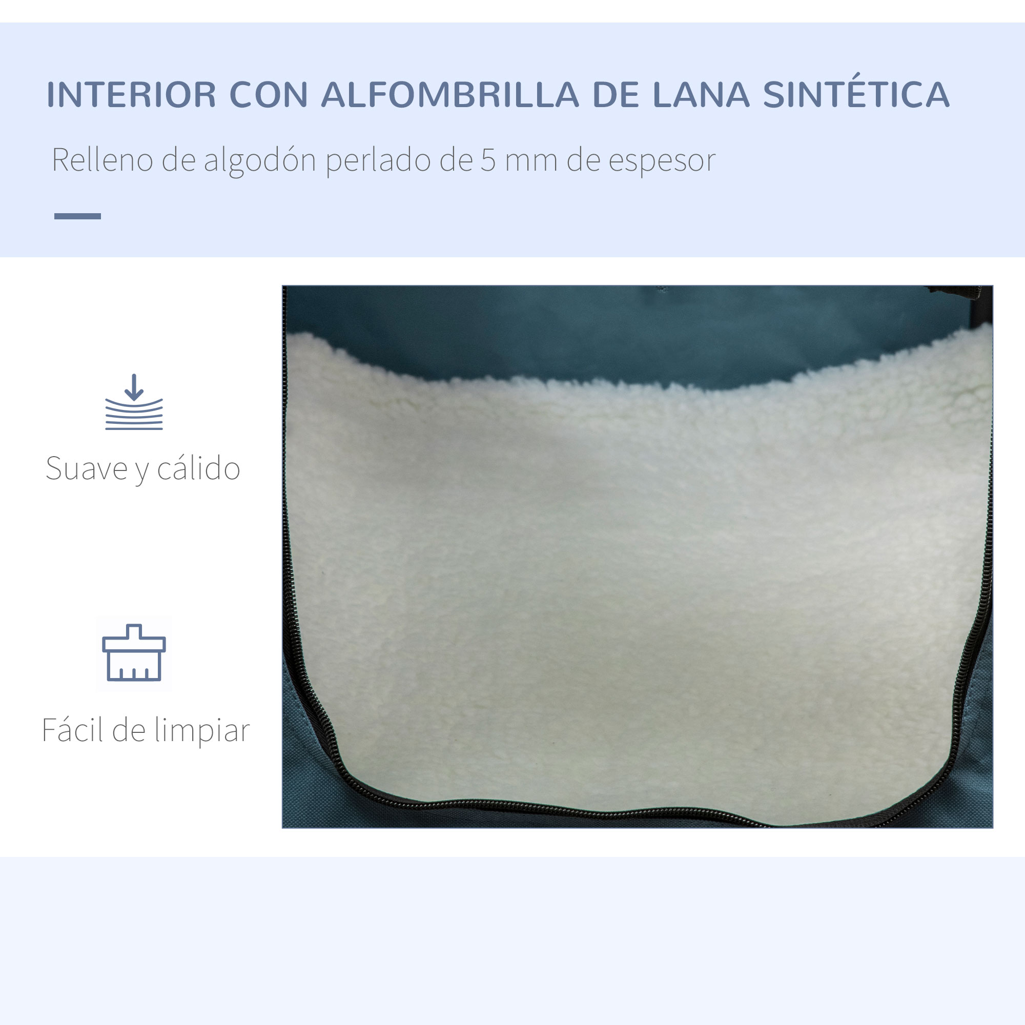 Mochila transportadora PawHut para cães e gatos, com 3 compartimentos e almofada macia, 48,5 x 34 x 34 cm, azul.