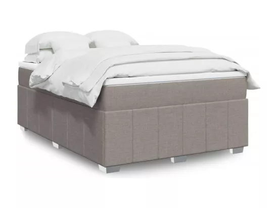 Sommier à lattes de lit avec matelas Taupe 160x200 cm Tissu
