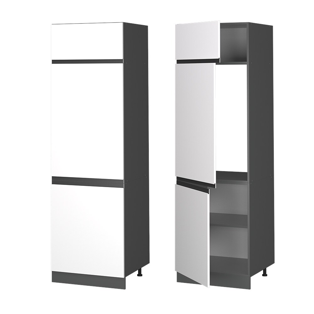 Vicco Kühlumbauschrank Küchenschrank Küchenmöbel R-Line J-Shape Anthrazit Weiß 60 cm modern