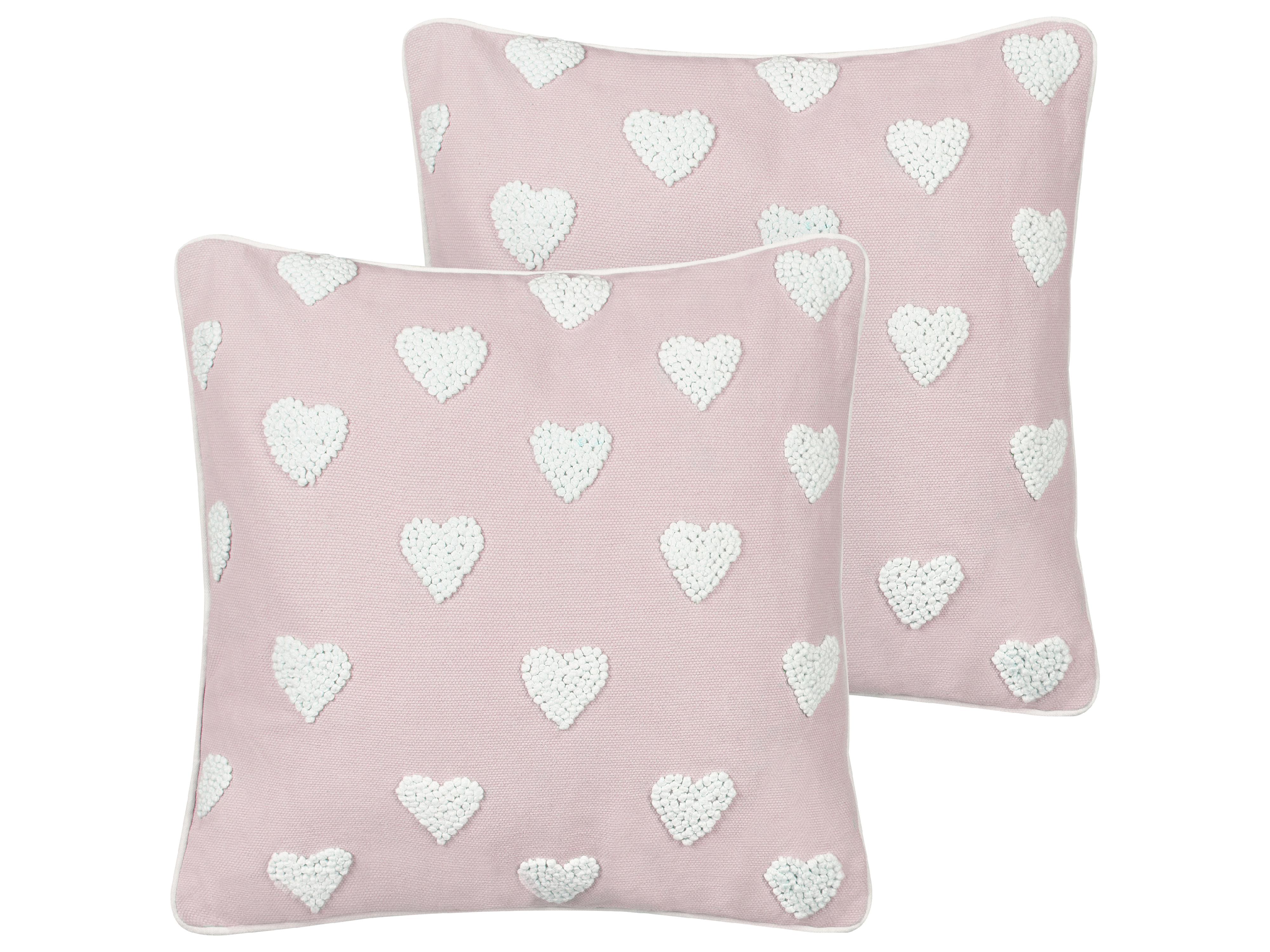 Set van 2 sierkussens GAZANIA Katoen 45 x 45 cm Pastelroze