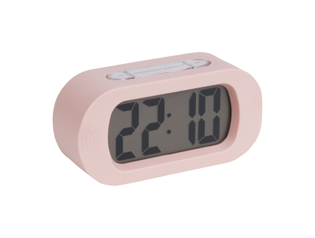 Alarm clock Gummy rubberized light pink
