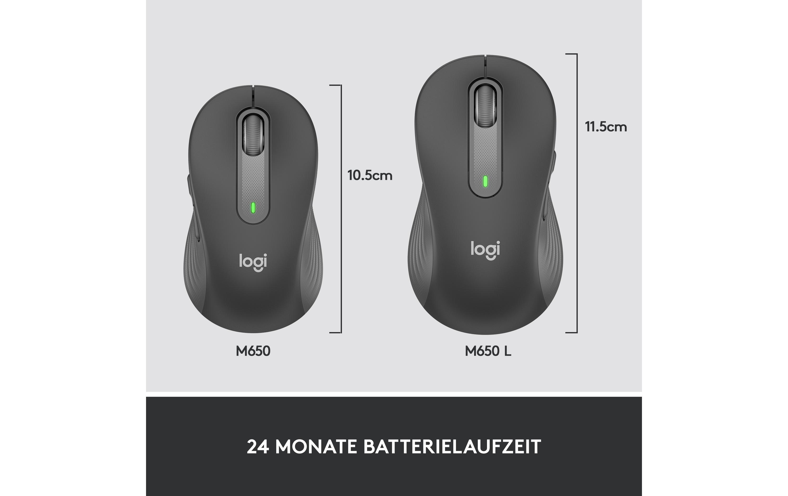 Maus Signature M650 L for Business GraphitePräzise Wireless-Maus mit «Logitech SilentTouch»-Technologie