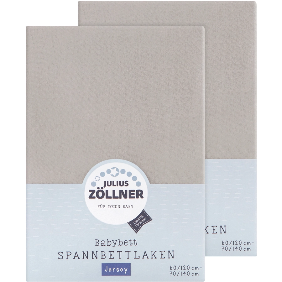 JULIUS ZÖLLNER Spannbetttuch Doppelpack Jersey taupe