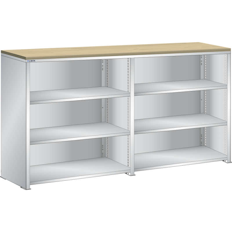 Lista - Rayonnage universel double L 204,7 cm - Plateau en multiplex