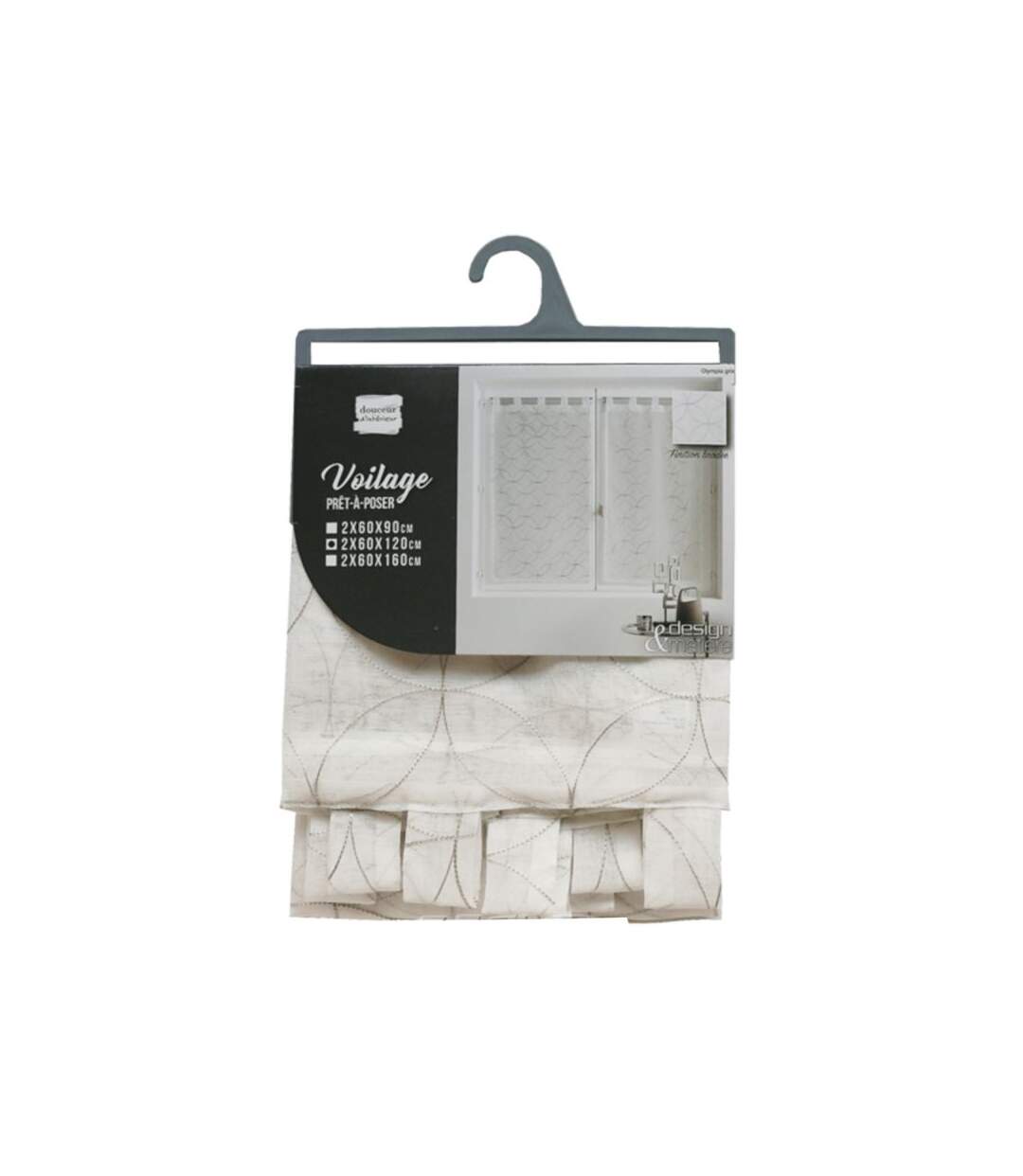 Paire de Voilages Olympia 60x120cm Gris