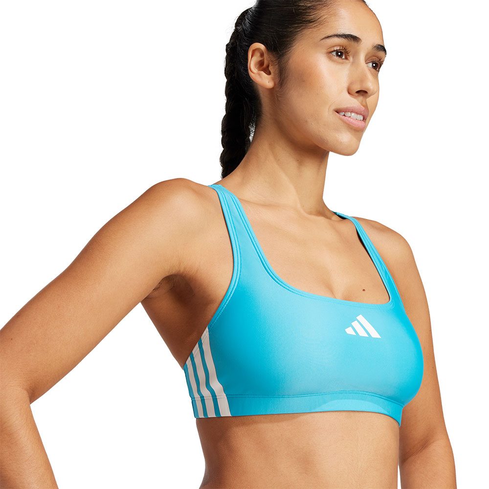 adidas 3-Streifen V-Back Bikini Damen lucid cyan