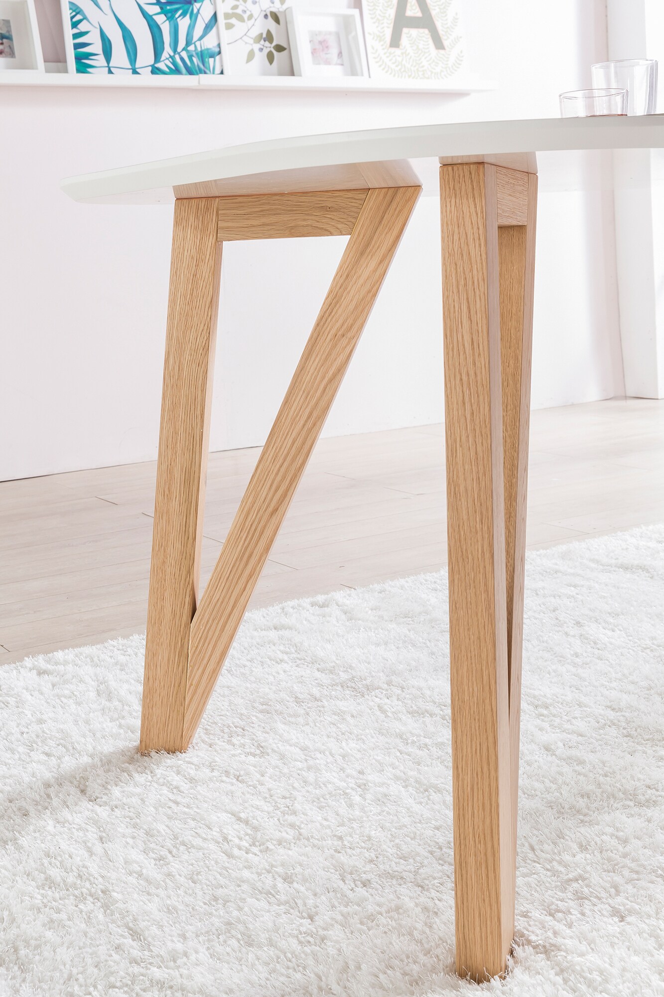 Esstisch 120x80x76 cm weiß Eiche Esszimmertisch Küchentisch Tisch Holztisch