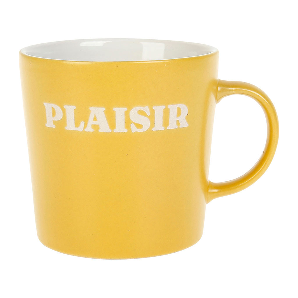 Mug grès PLAISIR jaune 30cl