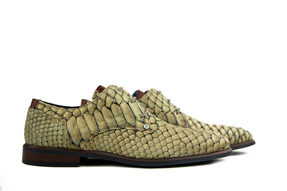 Berkelmans Veterschoen Cartagena Reptile Beige Zulu