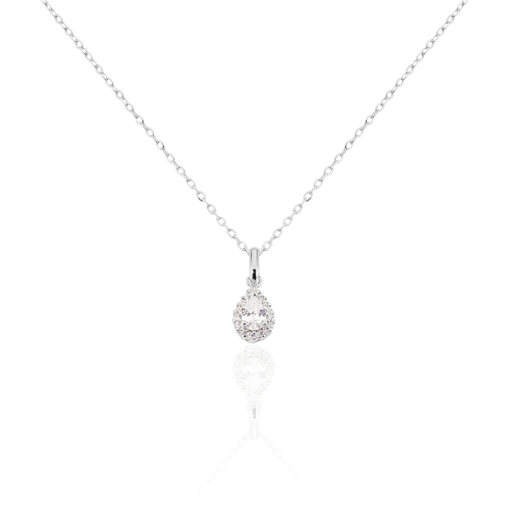 Collier Silvette Argent Blanc Oxyde De Zirconium