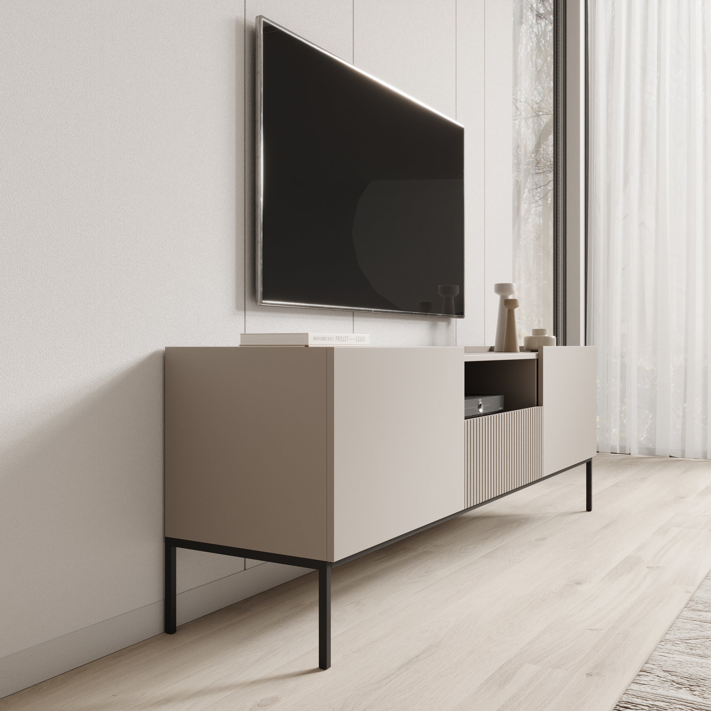 Meubella - Capri - TV-Meubel - Beige - 180 cm