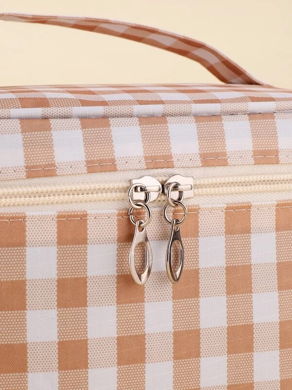 (13x21x15cm) Kosmetik Make Up Tasche Necessaire Organizer Bag mit Reissverschluss - Zick Zack Muster