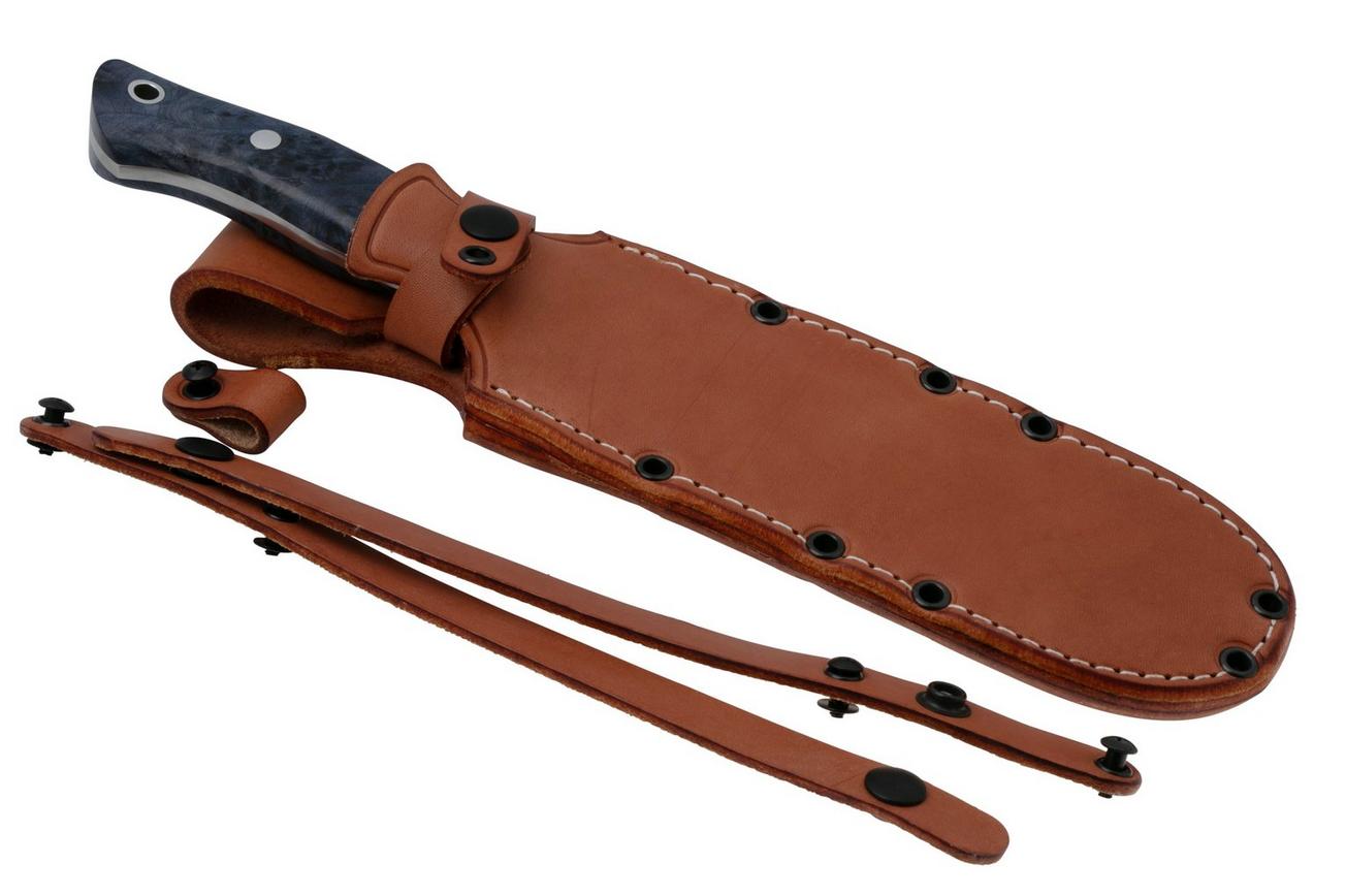 Bark River Aurora 3, 06-321BGB CPM 3V, Blue and Gold Burl, vaststaand mes