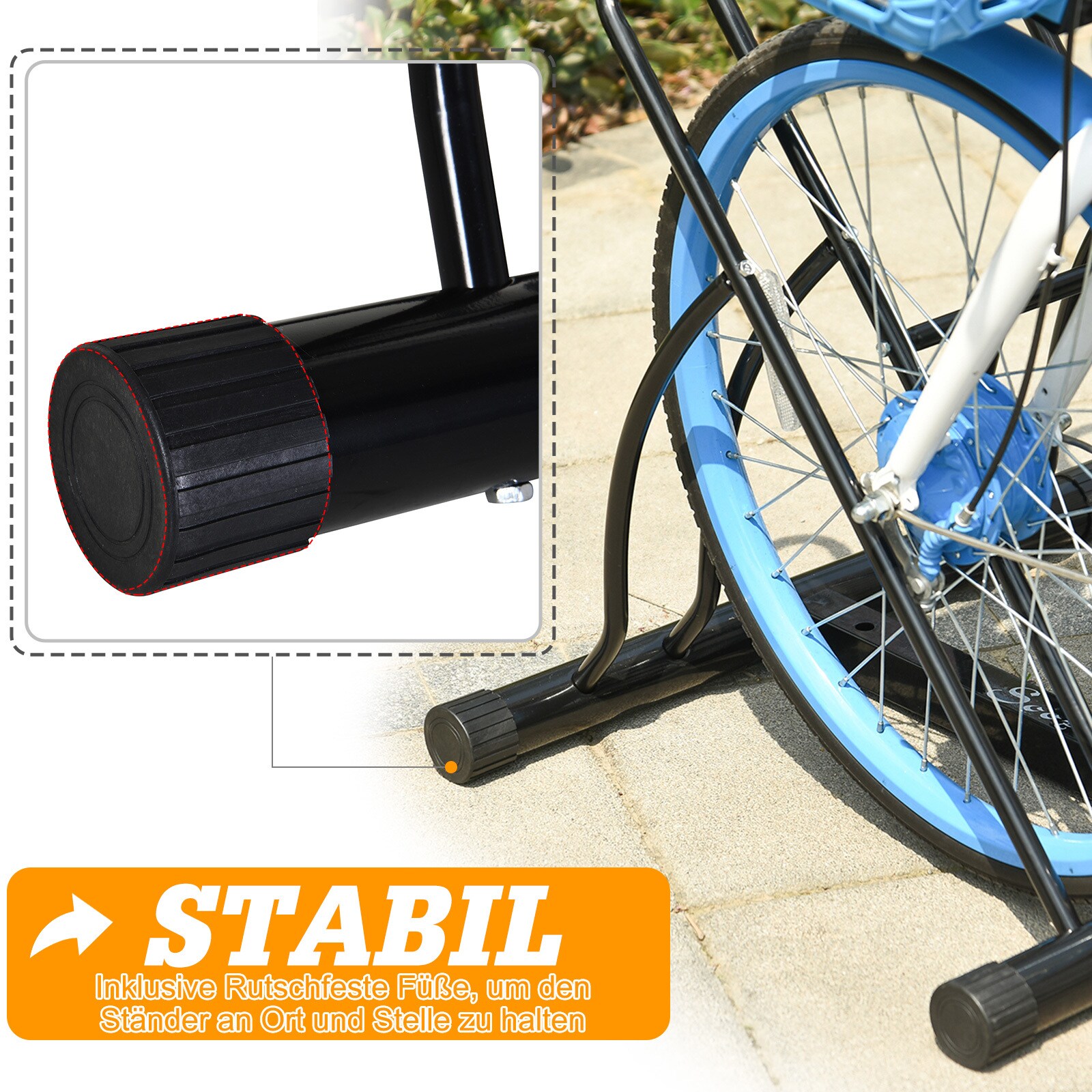 HOMCOM Fahrradständer schwarz 60 × 54 × 57 cm (LxBxH)