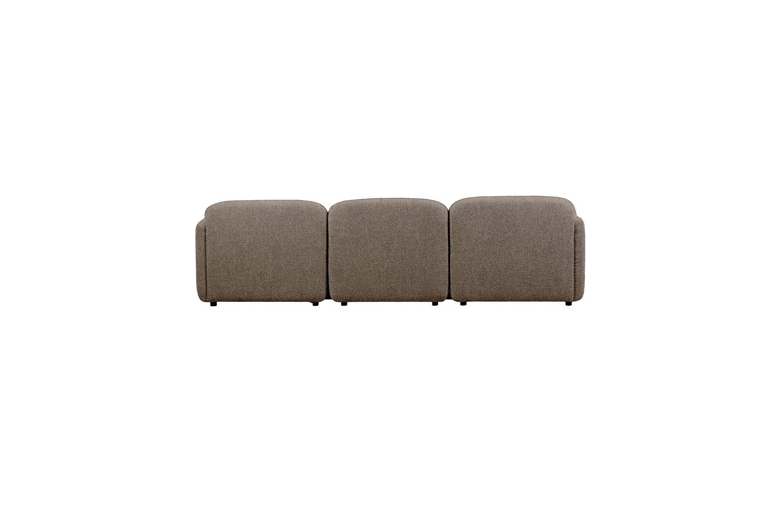 Fluff  2-seter med sjeselong venstre Tekstil Storm 18 Dark Beige med sorte ben