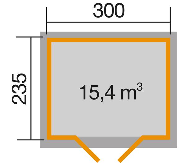 Weka Gartenhaus 122 Gr. 4, ca. B380/H253/T274