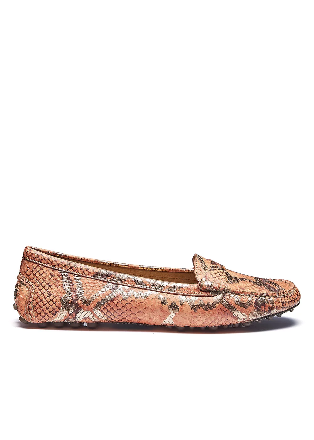 MOCASSIN ROUND DRIVER FACON PYTHON ORANGE