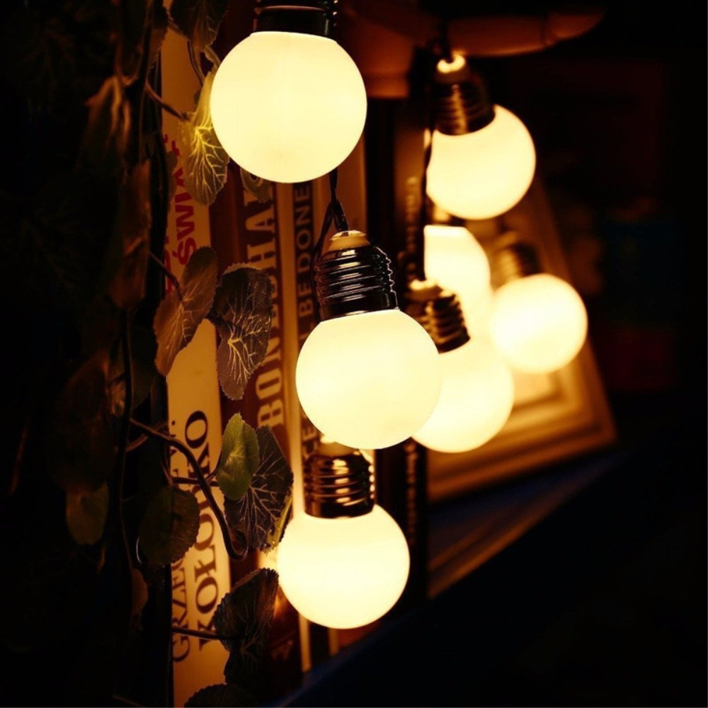 (6m) 40 LED's Deko Lichterkette Retro Glühbirnen Beleuchtung (Batteriebetrieben) - Warmweiss