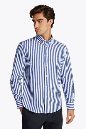 Tommy Hilfiger Poplin Overhemd Streep Blauw MW0MW39159-0A5 kopen