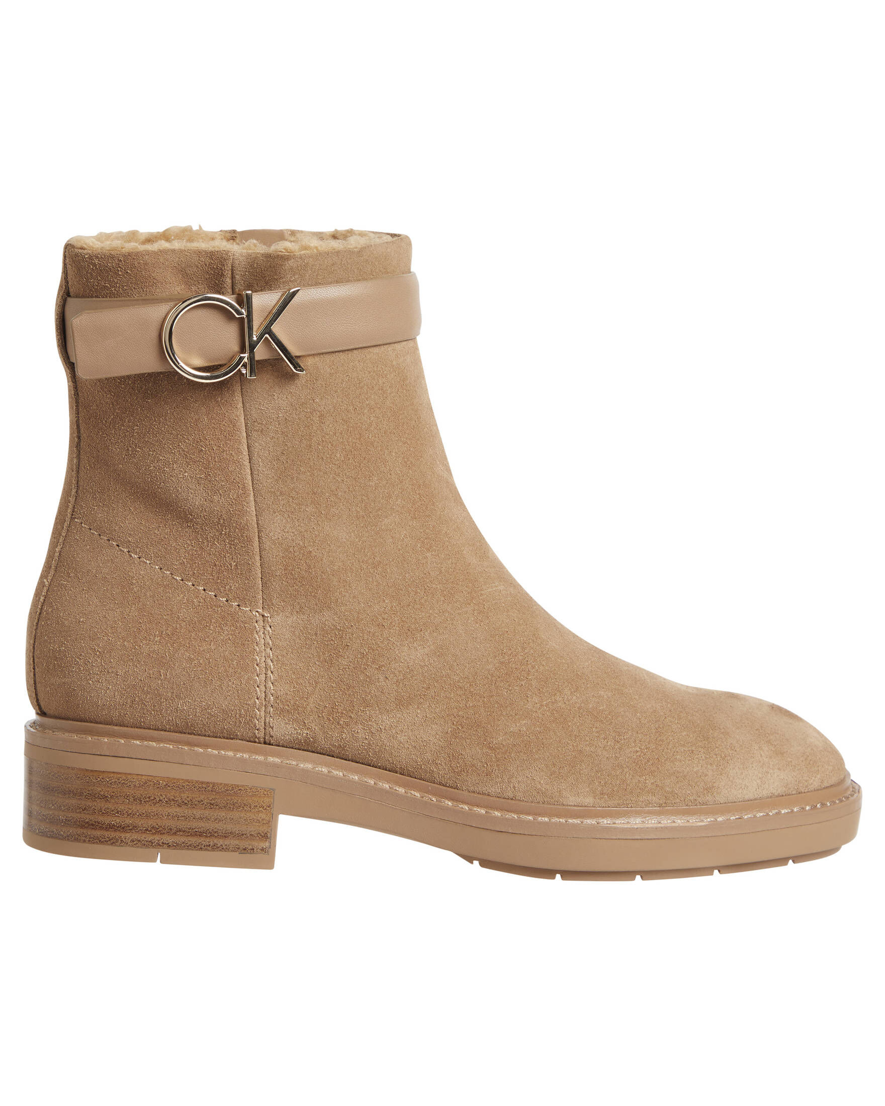 CALVIN KLEIN| Damen Boots RUBBER SOLE ANKLE BOOTS WITH SUEDE